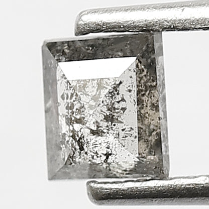 0.46 CT Geometric Shape Diamond Grey Black Color 4.7 MM Natural Loose Salt and Pepper Diamond Unique Design Jewelry