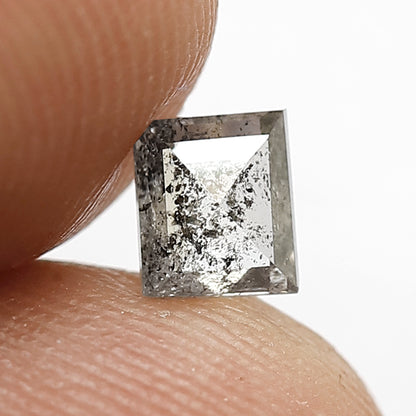0.46 CT Geometric Shape Diamond Grey Black Color 4.7 MM Natural Loose Salt and Pepper Diamond Unique Design Jewelry