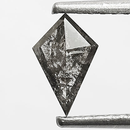 0.44 CT Kite Shape Diamond Loose Natural 7 MM Natural Grey Black Color Diamond Conflict Free Salt and Pepper Diamond
