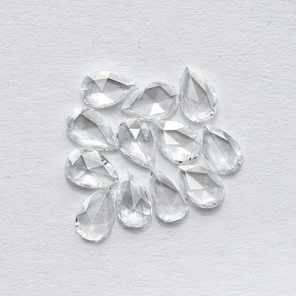 12 PCS Natural Rose Cut Round Diamonds | 1.03 CT FG Color VS Clarity Loose Diamonds for Engagement Ring Jewelry