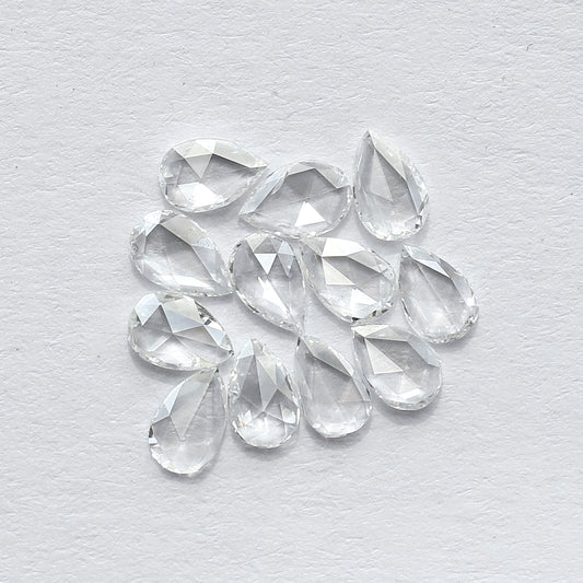 12 PCS Natural Rose Cut Round Diamonds | 1.03 CT FG Color VS Clarity Loose Diamonds for Engagement Ring Jewelry