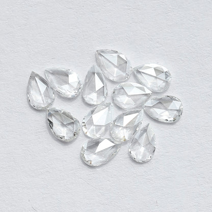 12 PCS Natural Rose Cut Round Diamonds | 1.03 CT FG Color VS Clarity Loose Diamonds for Engagement Ring Jewelry