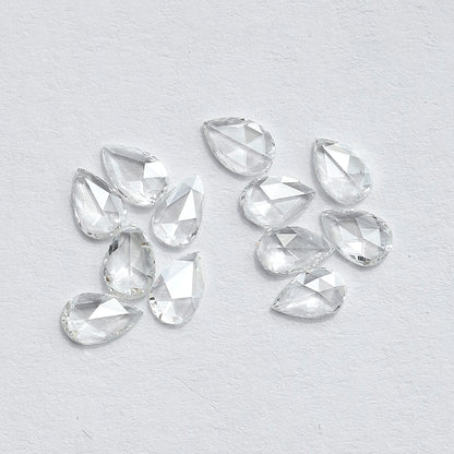 12 PCS Natural Rose Cut Round Diamonds | 1.03 CT FG Color VS Clarity Loose Diamonds for Engagement Ring Jewelry