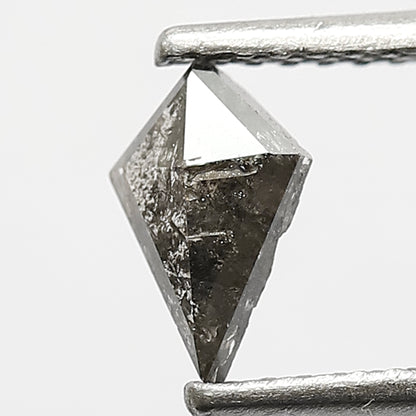 0.44 CT Kite Shape Diamond Loose Natural 7 MM Natural Grey Black Color Diamond Conflict Free Salt and Pepper Diamond