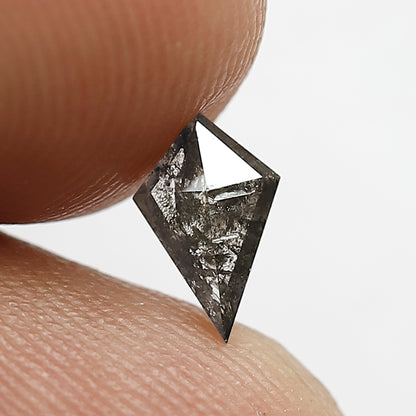 0.44 CT Kite Shape Diamond Loose Natural 7 MM Natural Grey Black Color Diamond Conflict Free Salt and Pepper Diamond