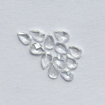12 PCS Natural Rose Cut Round Diamonds | 1.03 CT FG Color VS Clarity Loose Diamonds for Engagement Ring Jewelry