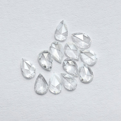 12 PCS Natural Rose Cut Round Diamonds | 1.03 CT FG Color VS Clarity Loose Diamonds for Engagement Ring Jewelry
