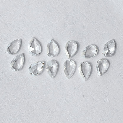 12 PCS Natural Rose Cut Round Diamonds | 1.03 CT FG Color VS Clarity Loose Diamonds for Engagement Ring Jewelry