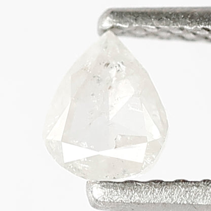 5 MM Natural Fancy White Color Diamond 0.28 CT Loose Natural Pear Shape Diamond Salt and Pepper Diamond For Unique Wedding Jewelry