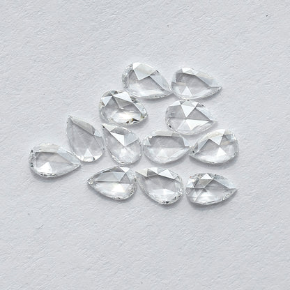 12 PCS Natural Rose Cut Round Diamonds | 1.03 CT FG Color VS Clarity Loose Diamonds for Engagement Ring Jewelry