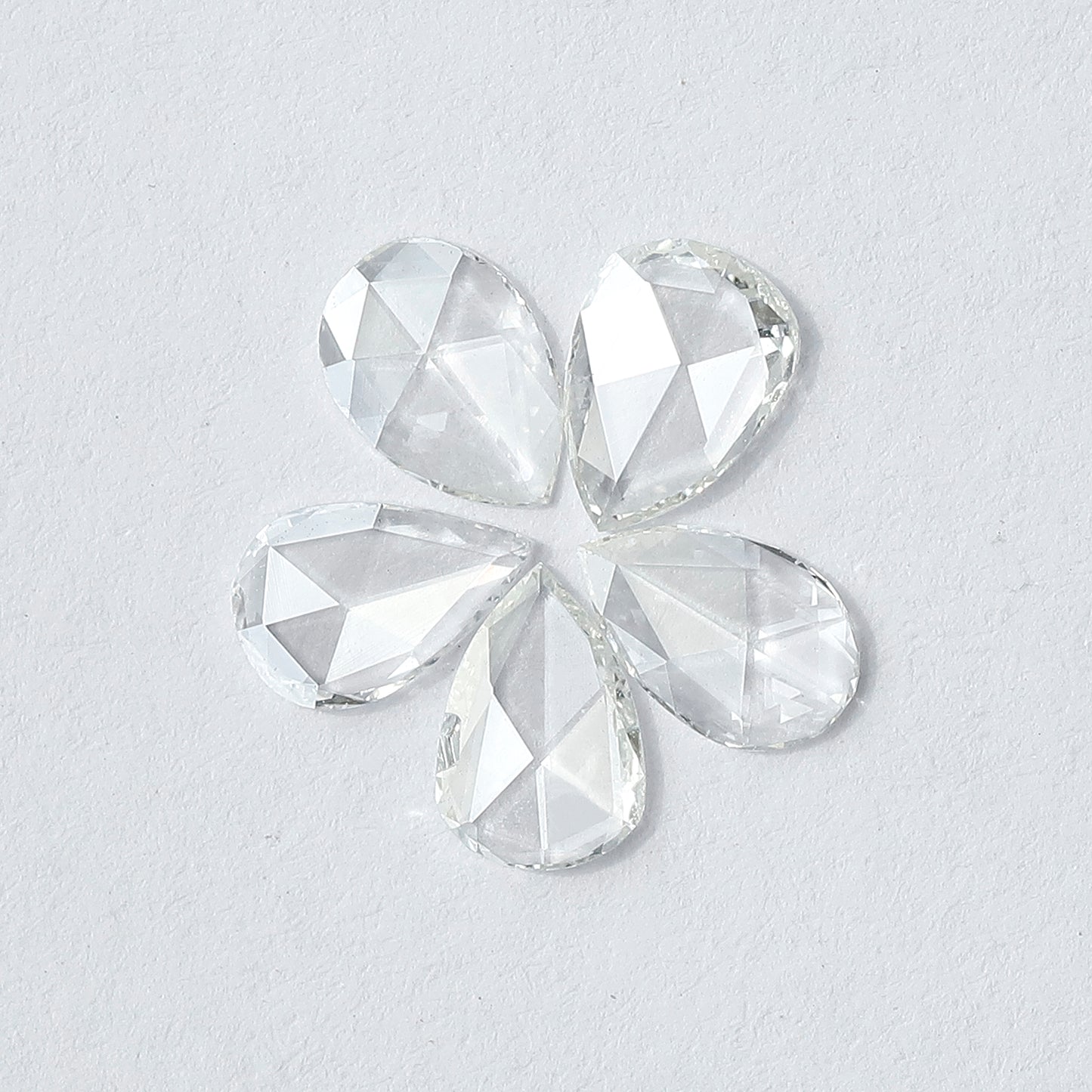 0.95 CT Pear Shape Rose Cut Diamonds Lot | 5 PCS Natural FG Color VS Clarity Loose Diamonds 5.80 MM