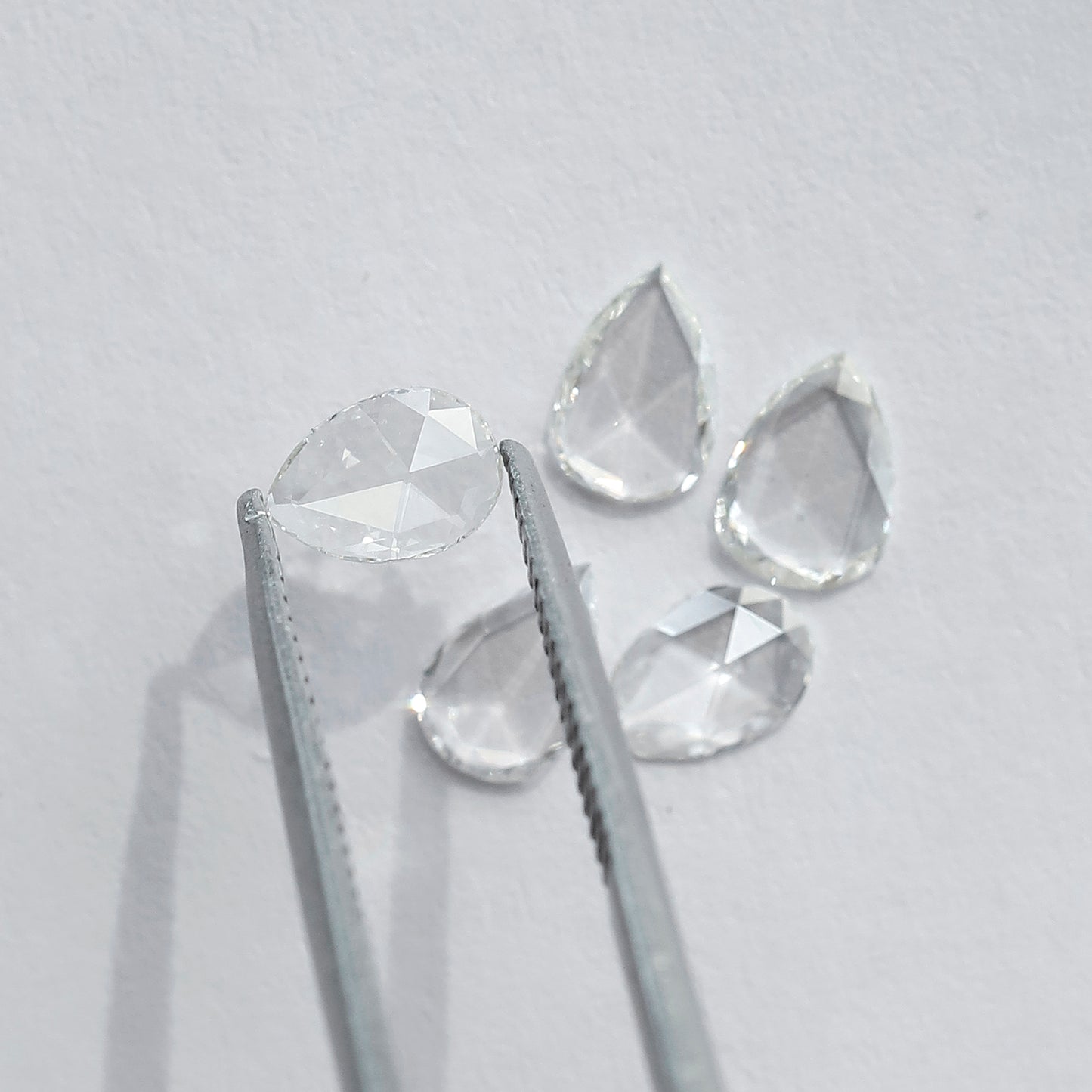 0.95 CT Pear Shape Rose Cut Diamonds Lot | 5 PCS Natural FG Color VS Clarity Loose Diamonds 5.80 MM