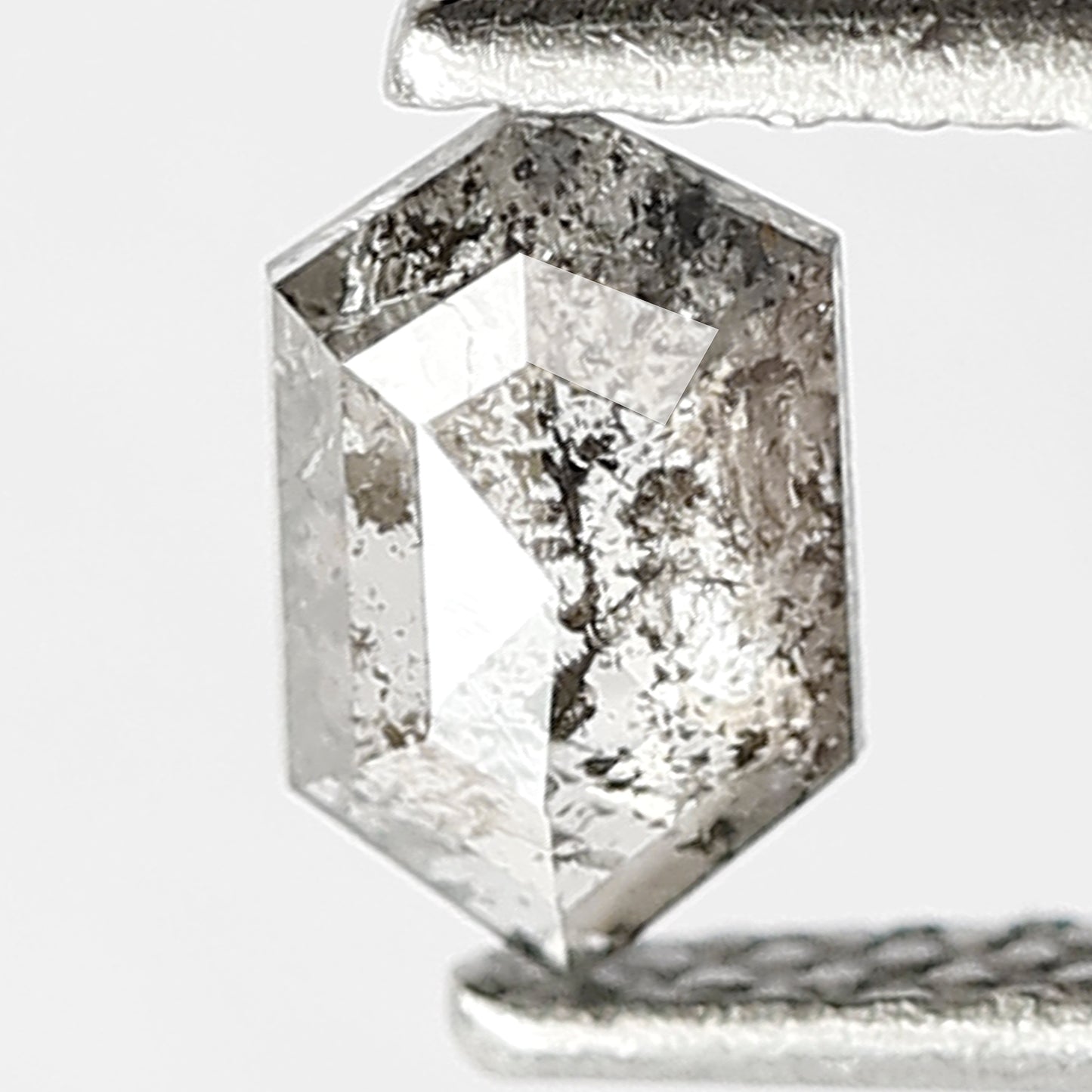 6 MM Long Hexagon Shape Diamond Natural Grey Black Color Diamond Loose Natural 0.40 CT Conflict Free Salt and Pepper Diamond Bespoke Jewelry