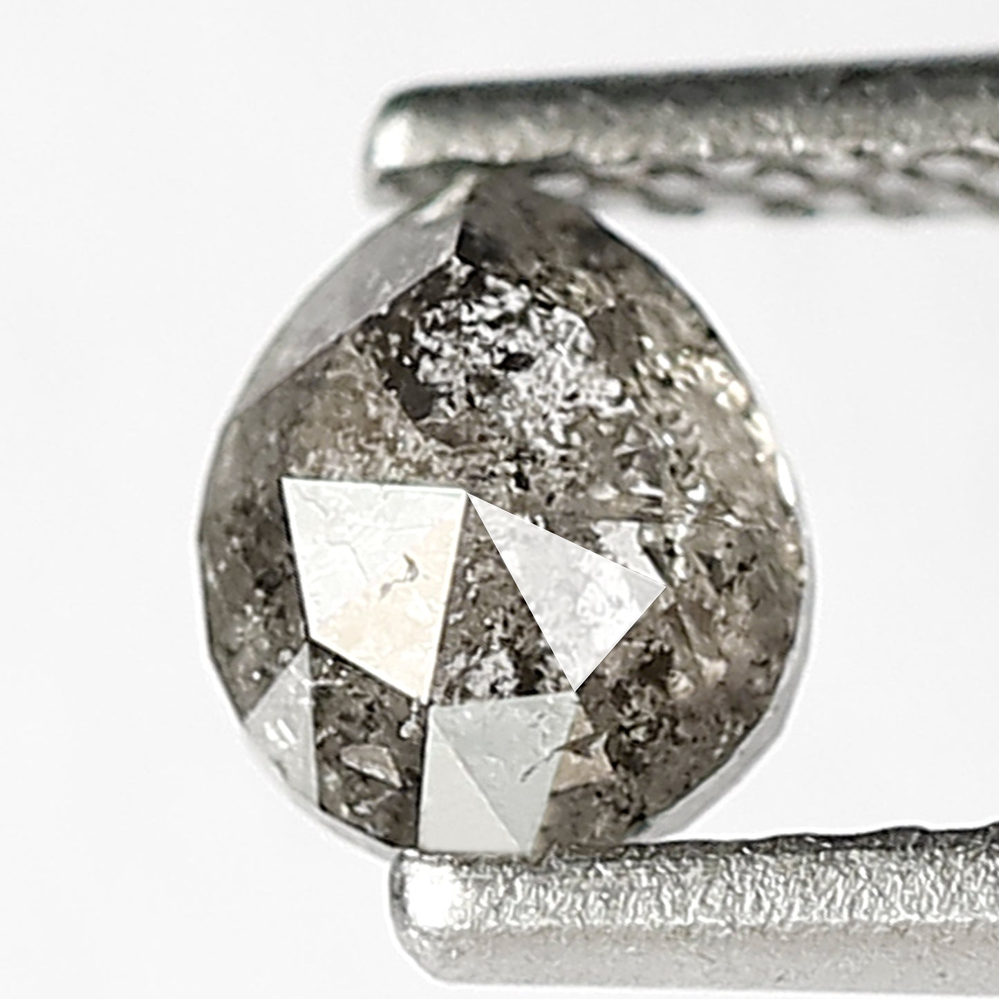 0.52 CT Loose Natural Grey Black Color Diamond 5.2 MM Pear Shape Diamond Earth Mined Salt and Pepper Diamond Engagement Ring