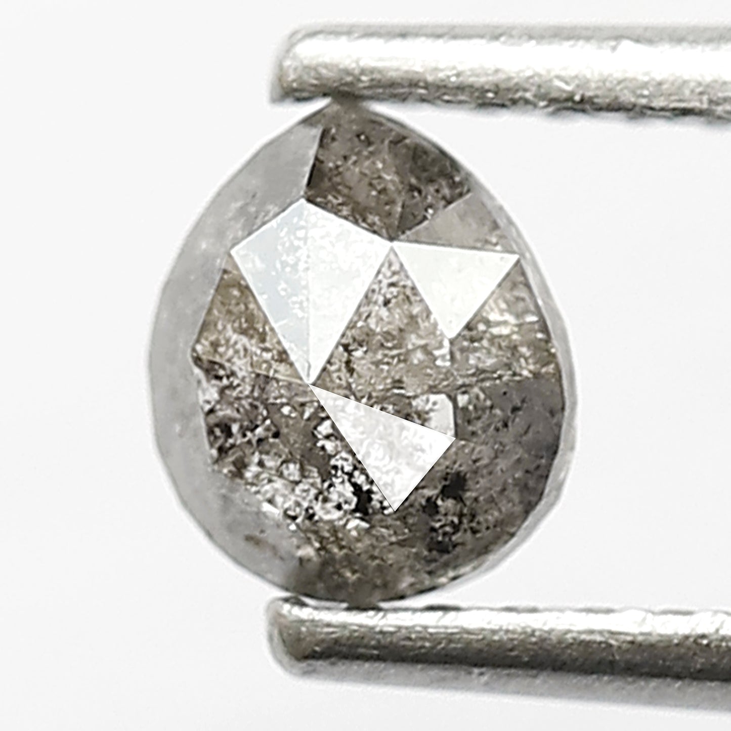 0.52 CT Loose Natural Grey Black Color Diamond 5.2 MM Pear Shape Diamond Earth Mined Salt and Pepper Diamond Engagement Ring