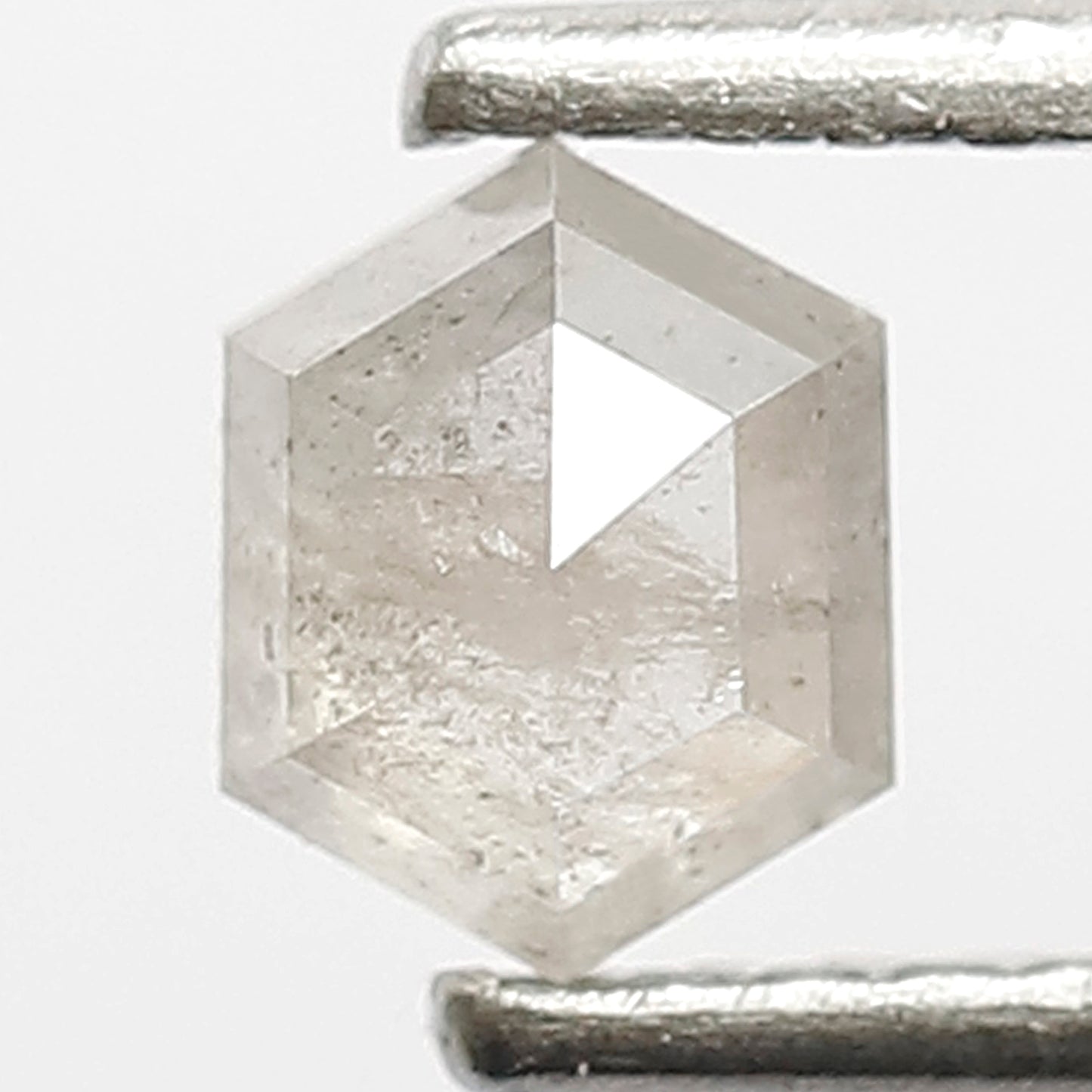 0.43 CT Hexagon Salt and Pepper Diamond: 5MM Misty White Loose Diamond