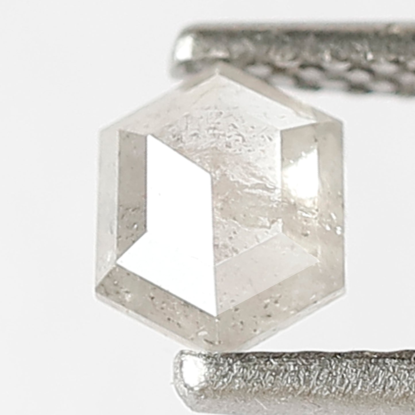 0.43 CT Hexagon Salt and Pepper Diamond: 5MM Misty White Loose Diamond