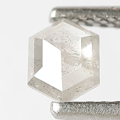 0.43 CT Hexagon Salt and Pepper Diamond: 5MM Misty White Loose Diamond