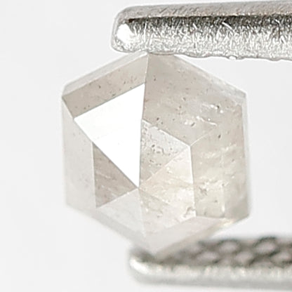 0.43 CT Hexagon Salt and Pepper Diamond: 5MM Misty White Loose Diamond