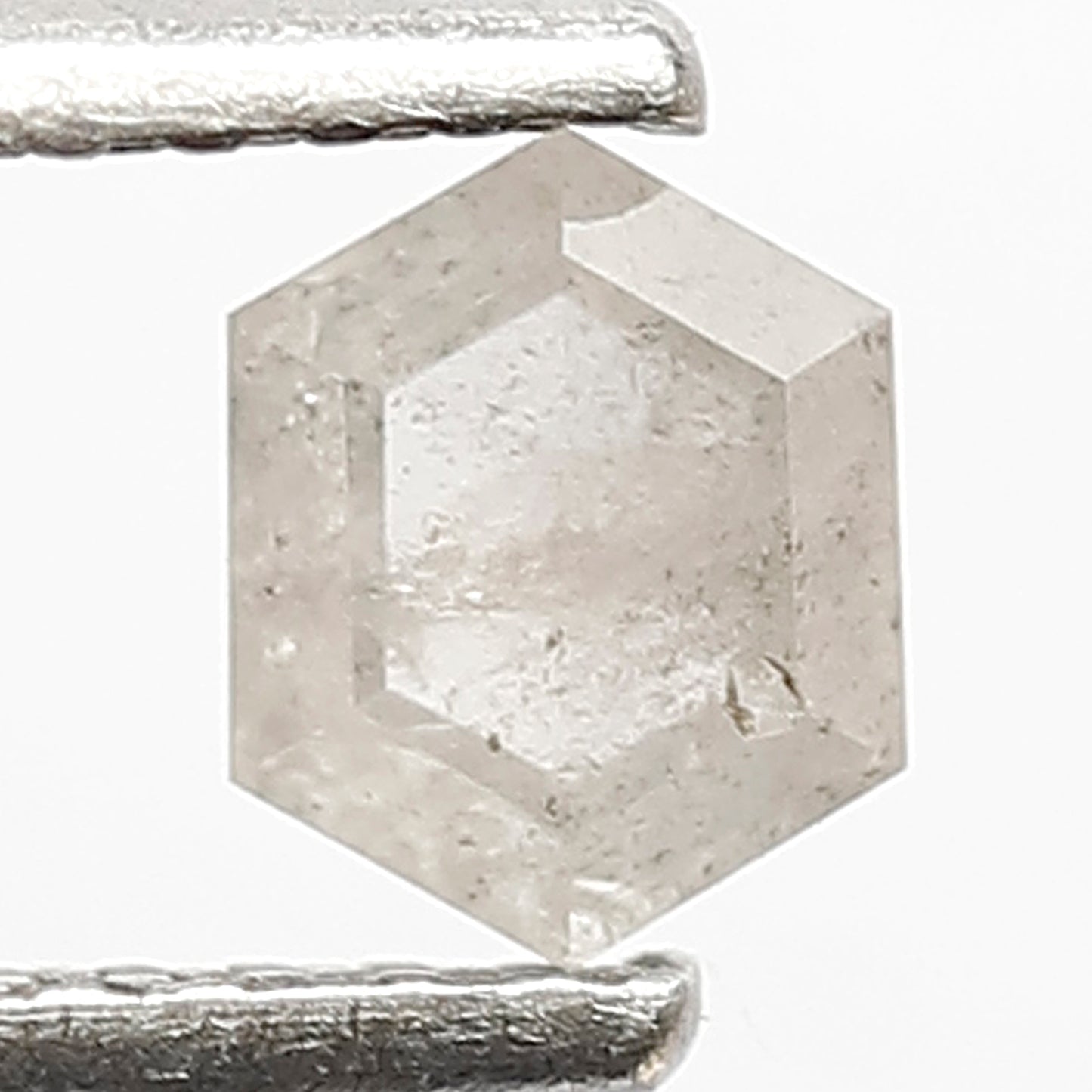 0.43 CT Hexagon Salt and Pepper Diamond: 5MM Misty White Loose Diamond