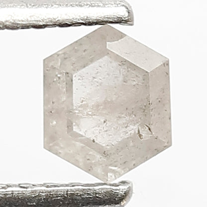 0.43 CT Hexagon Salt and Pepper Diamond: 5MM Misty White Loose Diamond