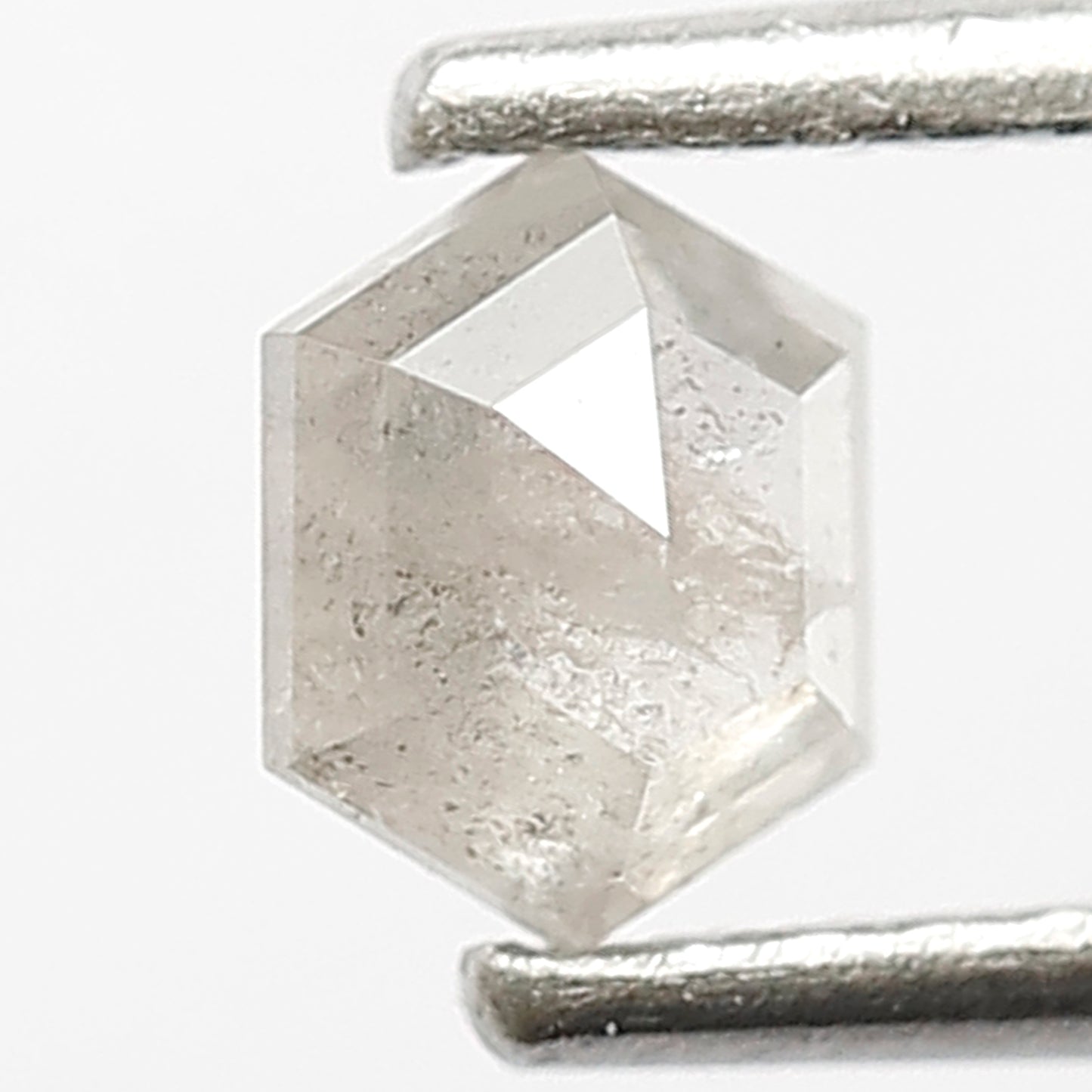 0.43 CT Hexagon Salt and Pepper Diamond: 5MM Misty White Loose Diamond