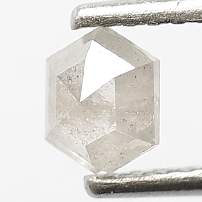 0.43 CT Hexagon Salt and Pepper Diamond: 5MM Misty White Loose Diamond