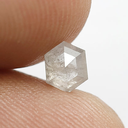 0.43 CT Hexagon Salt and Pepper Diamond: 5MM Misty White Loose Diamond