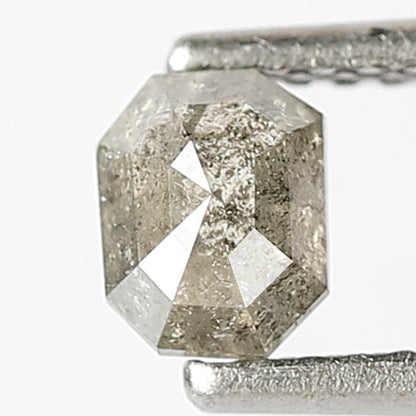 0.48 CT Natural Grey Black Color Diamond 5 MM Loose Natural Emerald Shape Diamond Conflict Free Salt and Pepper Diamond