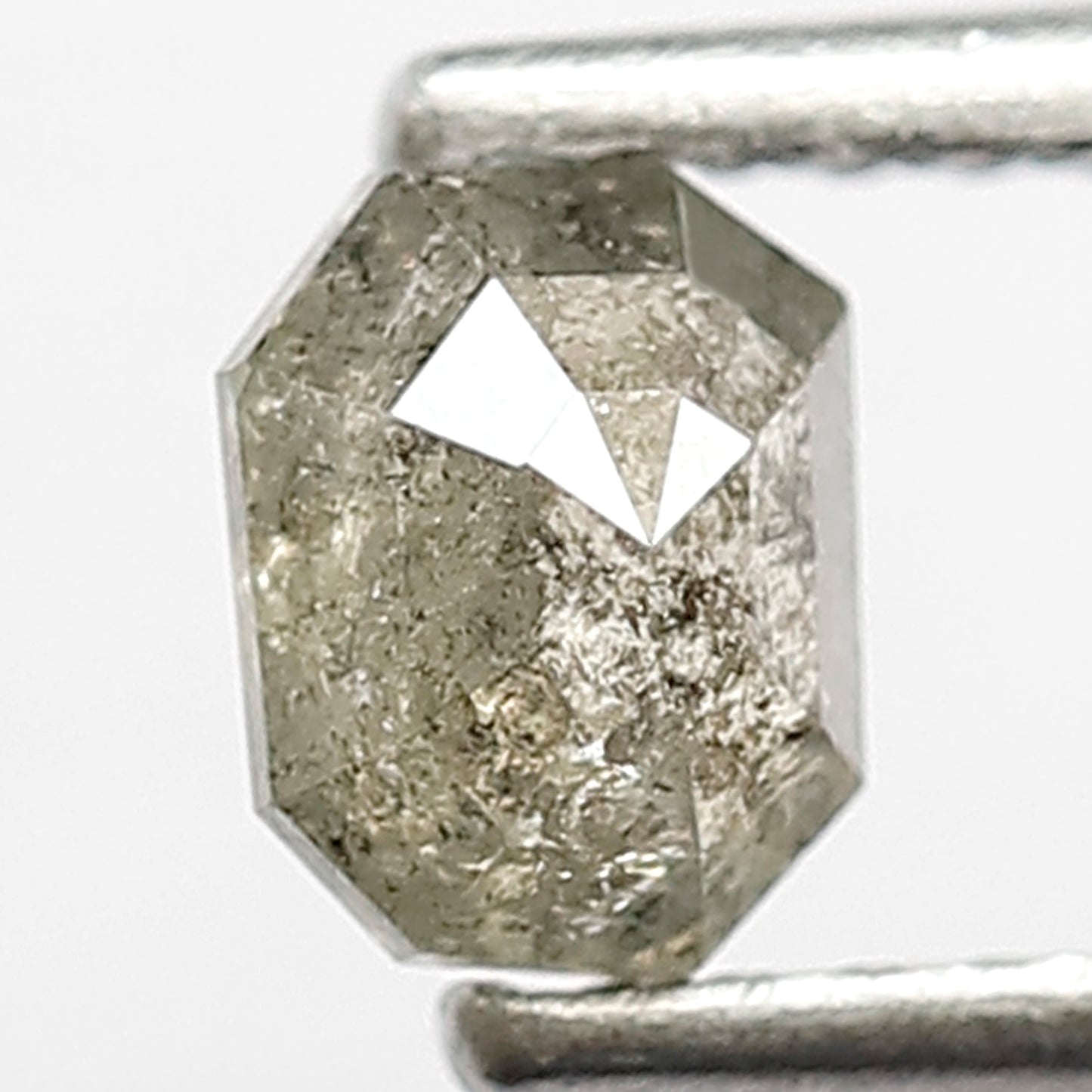 0.48 CT Natural Grey Black Color Diamond 5 MM Loose Natural Emerald Shape Diamond Conflict Free Salt and Pepper Diamond