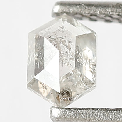0.45 CT Hexagon Shape Diamond Loose Natural Fancy White Color Diamond 5 MM Salt and Pepper Diamond For Prong Setting Ring