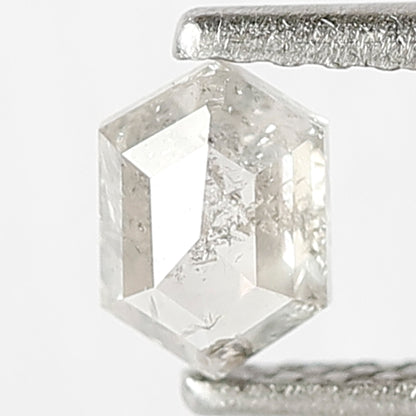 0.45 CT Hexagon Shape Diamond Loose Natural Fancy White Color Diamond 5 MM Salt and Pepper Diamond For Prong Setting Ring