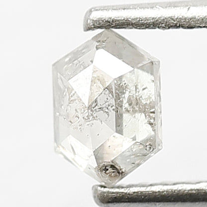 0.45 CT Hexagon Shape Diamond Loose Natural Fancy White Color Diamond 5 MM Salt and Pepper Diamond For Prong Setting Ring