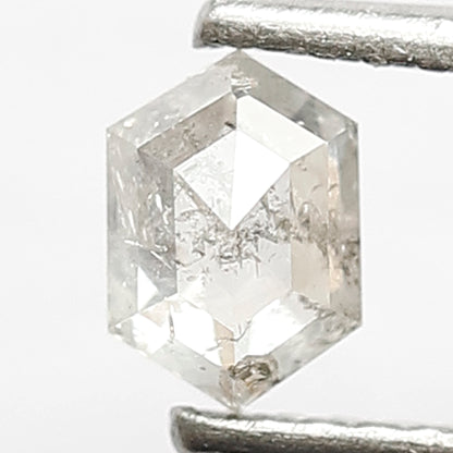 0.45 CT Hexagon Shape Diamond Loose Natural Fancy White Color Diamond 5 MM Salt and Pepper Diamond For Prong Setting Ring