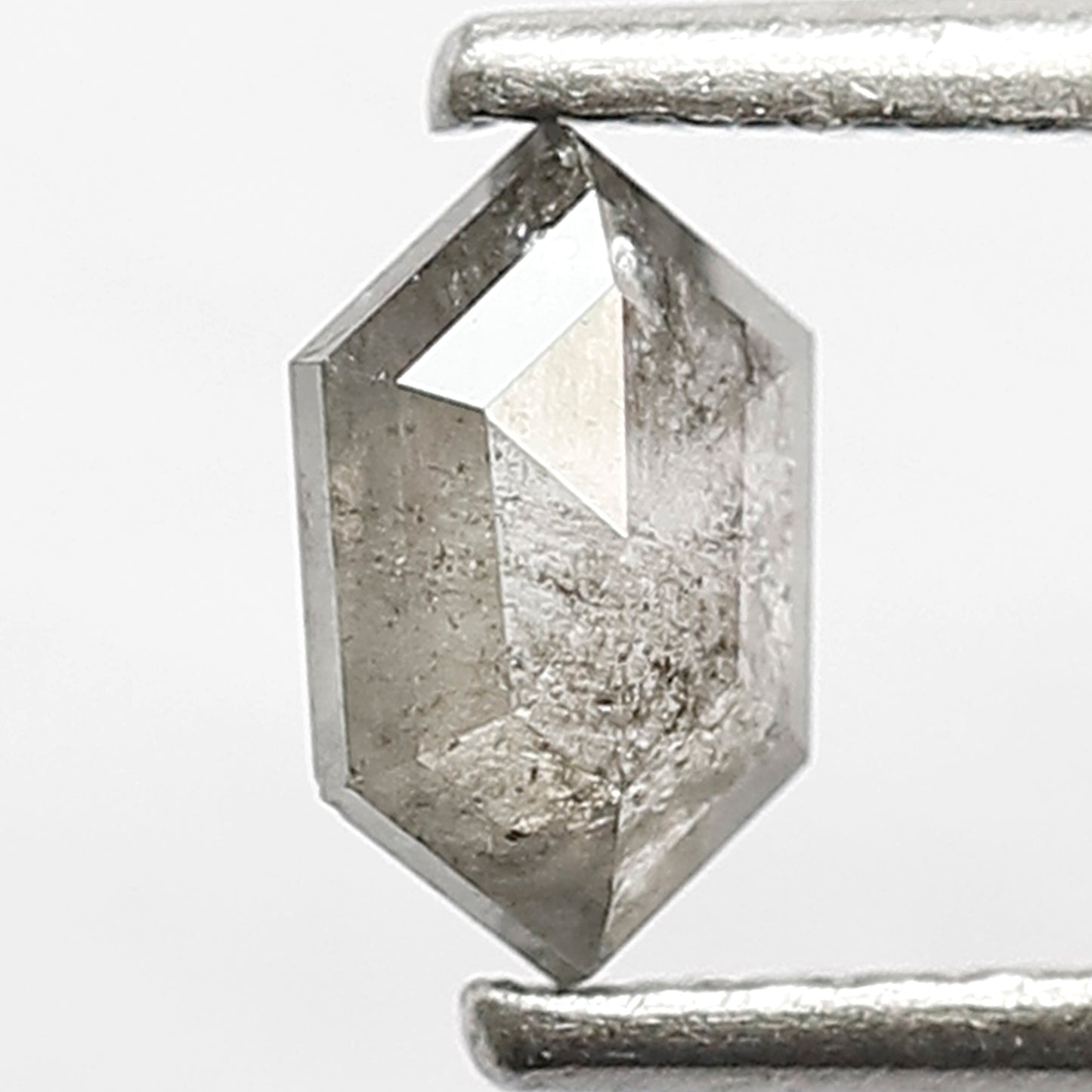 0.44 CT Natural Grey Black Color Diamond 6 MM Hexagon Shape Diamond Ethically Sourced Salt and Pepper Diamond