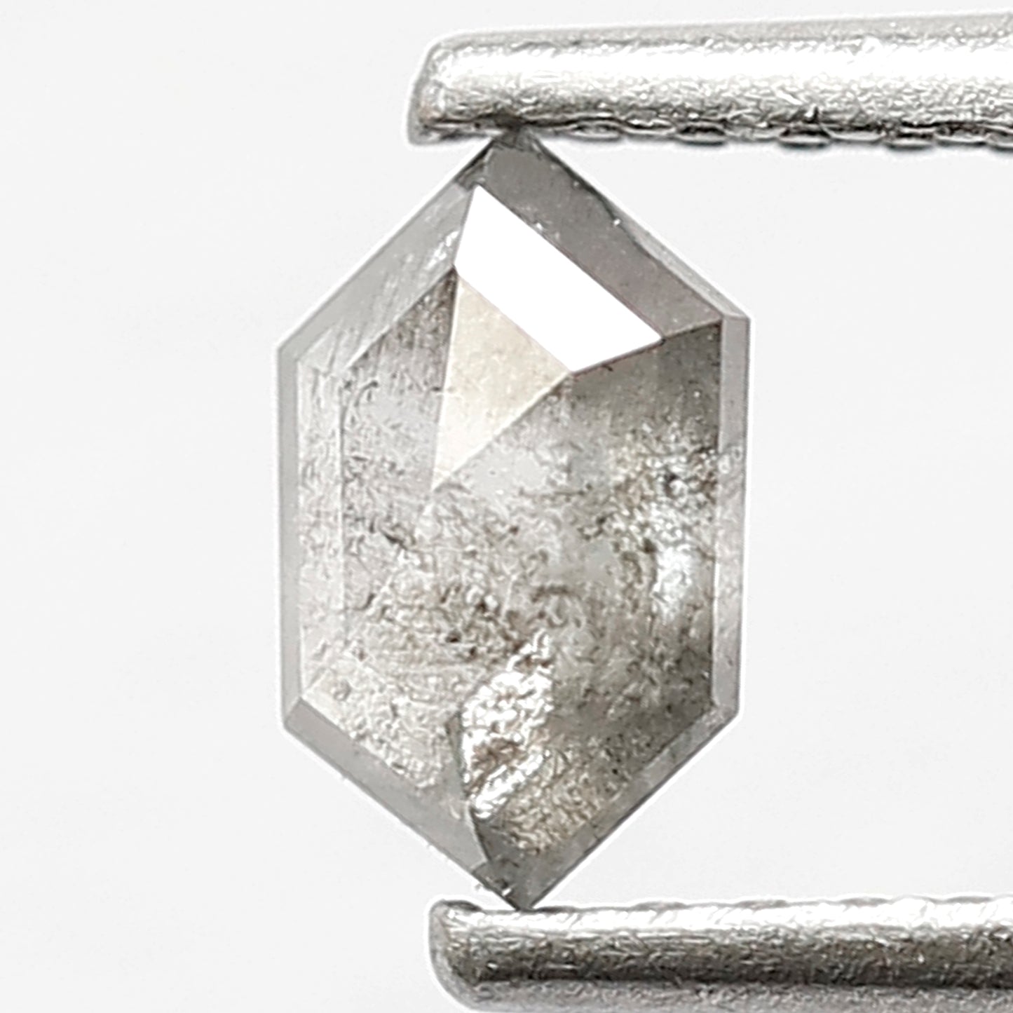 0.44 CT Natural Grey Black Color Diamond 6 MM Hexagon Shape Diamond Ethically Sourced Salt and Pepper Diamond