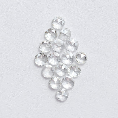 1.07 CT Round Shape Rose Cut Diamond Lot, 16 PCS Natural Loose Conflict Free Diamonds for Wedding Ring