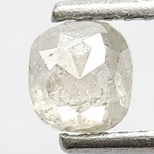 0.46 CT Fancy Misty White Color Diamond Loose Natural 4.5 MM Cushion Shape Diamond Earth Mined Rustic Salt and Pepper Diamond