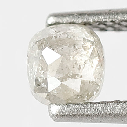 0.46 CT Fancy Misty White Color Diamond Loose Natural 4.5 MM Cushion Shape Diamond Earth Mined Rustic Salt and Pepper Diamond