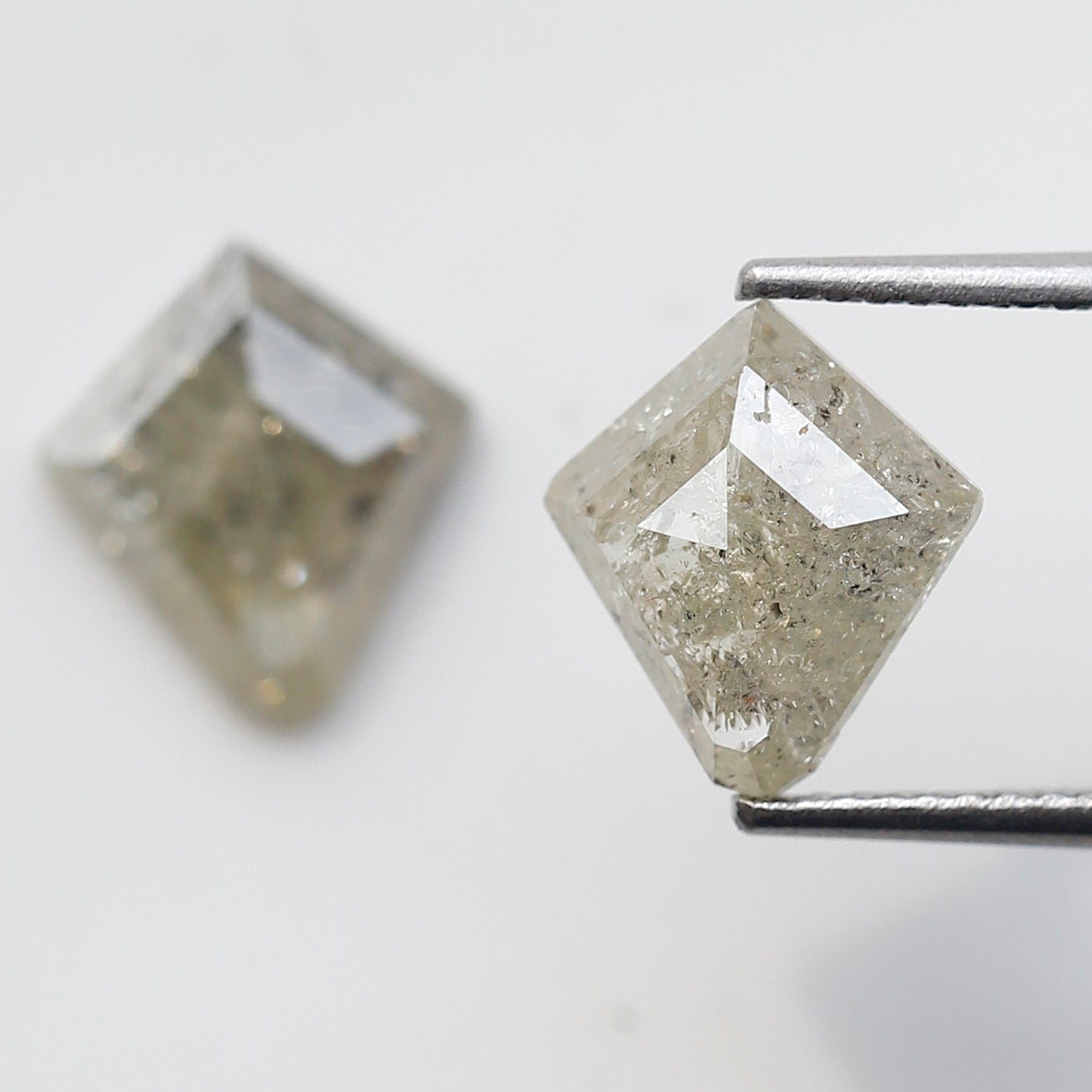 2.92 Ct Natural Gray Black Diamonds Pair, Kite Shape Rustic Loose Diamonds, Ethical Stones for Stud Earrings