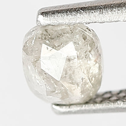 0.46 CT Fancy Misty White Color Diamond Loose Natural 4.5 MM Cushion Shape Diamond Earth Mined Rustic Salt and Pepper Diamond