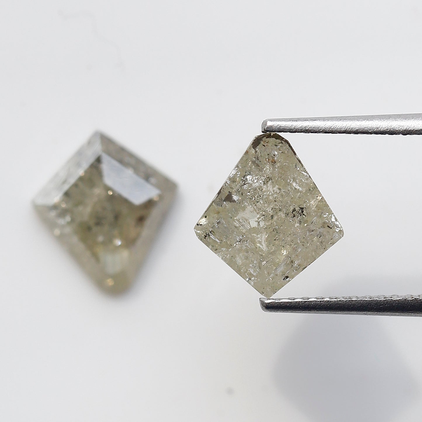 2.92 Ct Natural Gray Black Diamonds Pair, Kite Shape Rustic Loose Diamonds, Ethical Stones for Stud Earrings