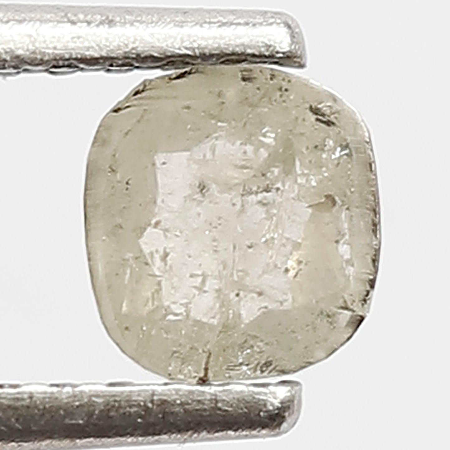 0.46 CT Fancy Misty White Color Diamond Loose Natural 4.5 MM Cushion Shape Diamond Earth Mined Rustic Salt and Pepper Diamond