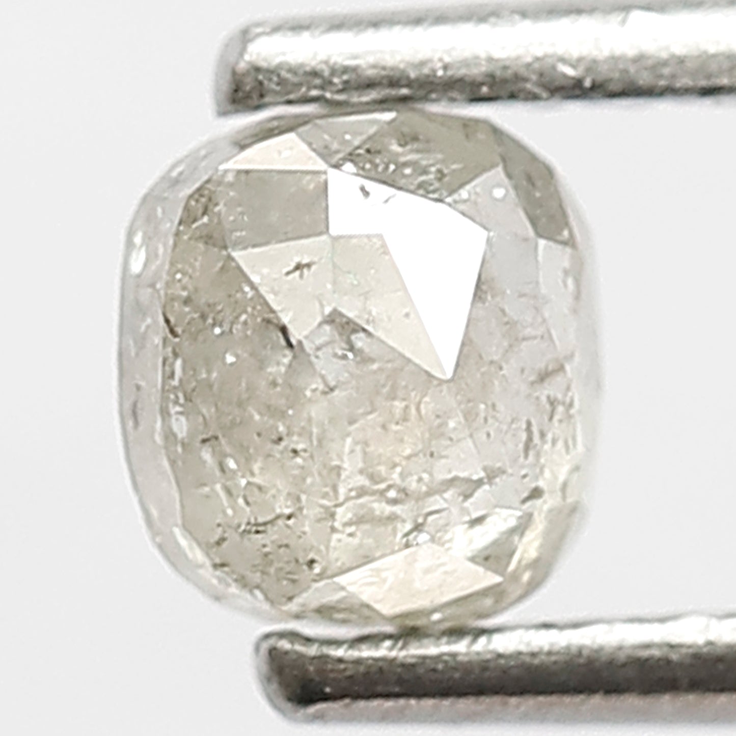 0.46 CT Fancy Misty White Color Diamond Loose Natural 4.5 MM Cushion Shape Diamond Earth Mined Rustic Salt and Pepper Diamond