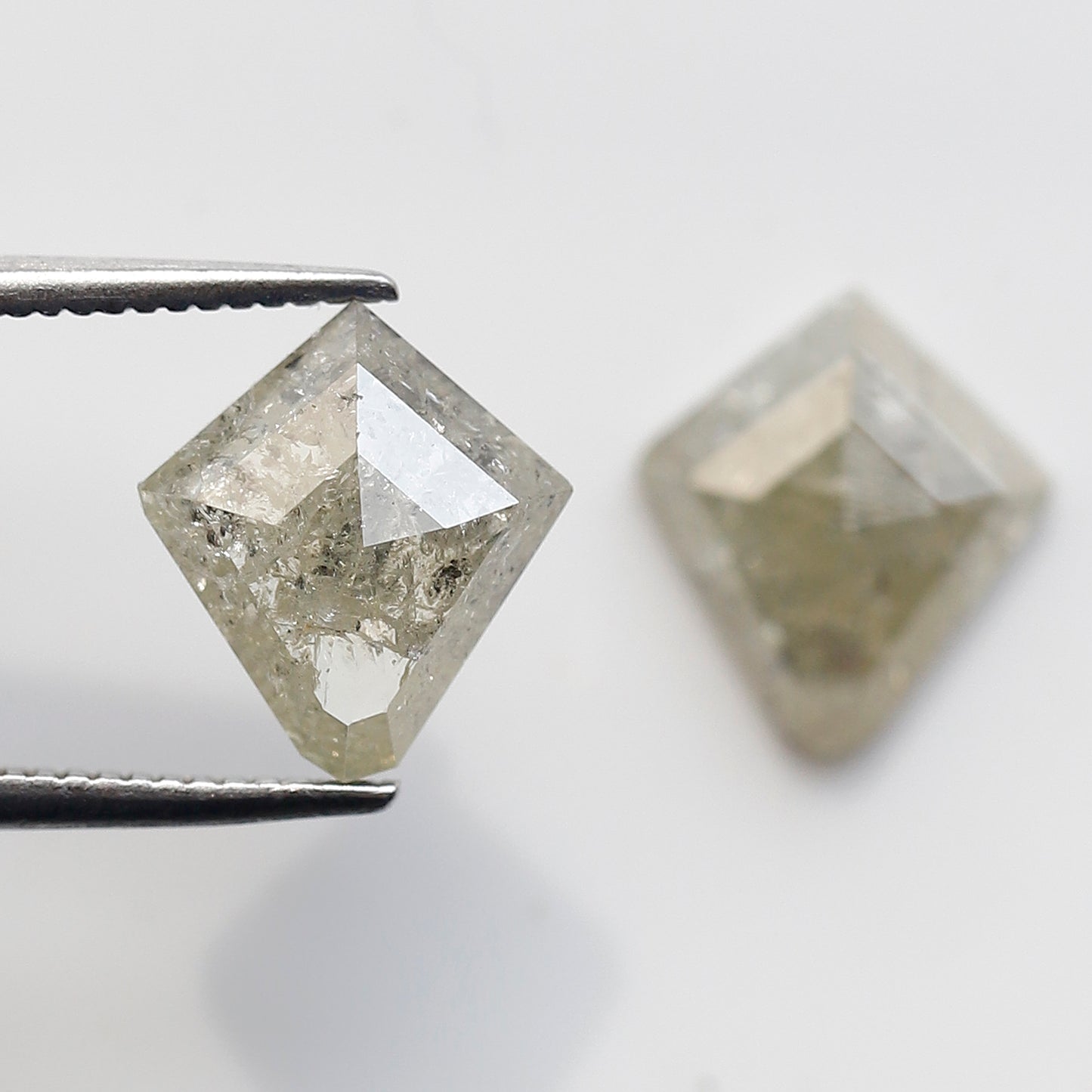 2.92 Ct Natural Gray Black Diamonds Pair, Kite Shape Rustic Loose Diamonds, Ethical Stones for Stud Earrings