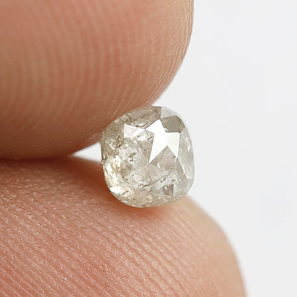 0.46 CT Fancy Misty White Color Diamond Loose Natural 4.5 MM Cushion Shape Diamond Earth Mined Rustic Salt and Pepper Diamond