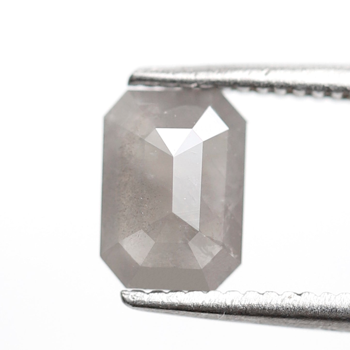 0.78 CT Natural Emerald cut Salt and Pepper Diamond, 6.90 x 4.90 mm Loose Grayish Earth Mined Diamond