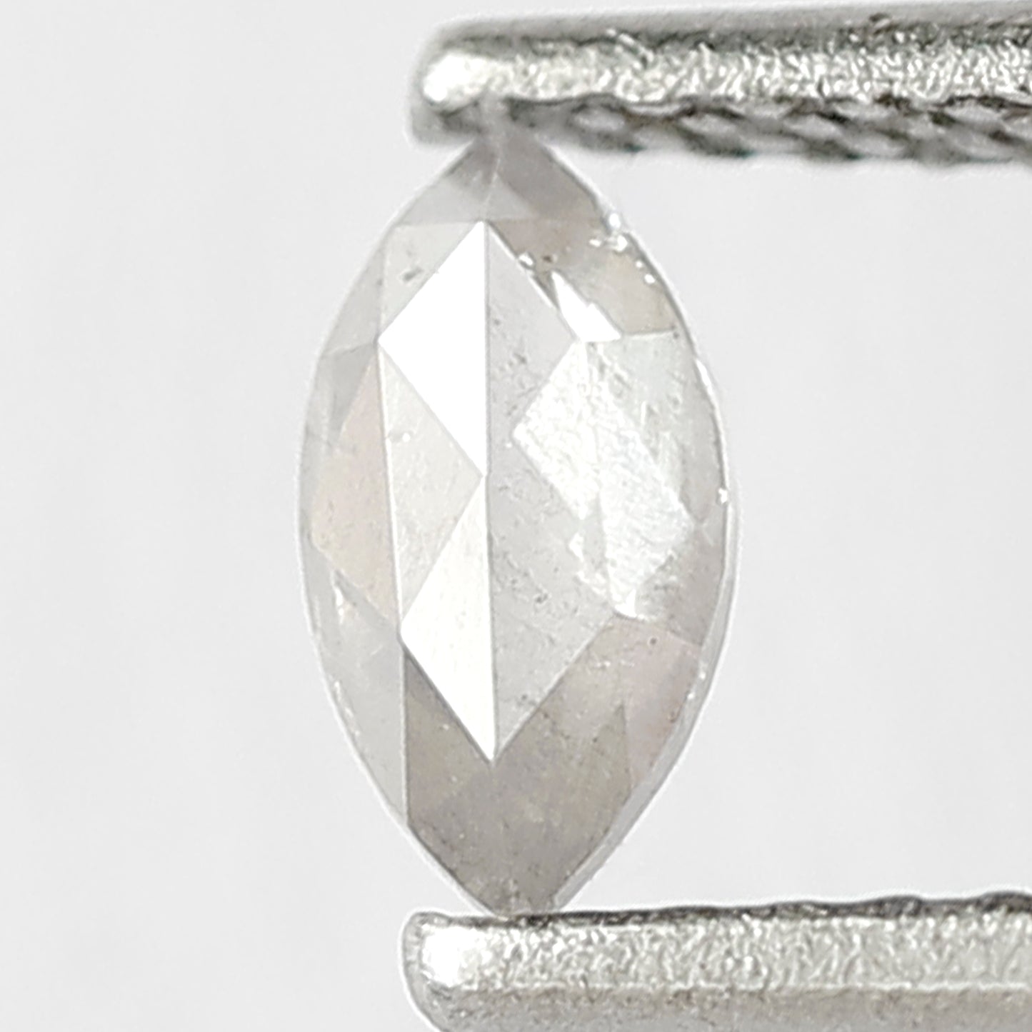0.28 CT Milky White Color Diamond Conflict Free 6 MM Marquise Shape Loose Natural Salt and Pepper Diamond Proposal Ring