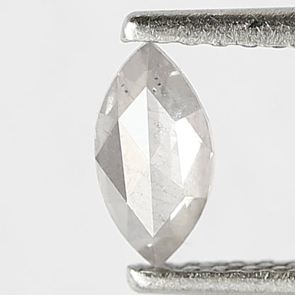 0.28 CT Milky White Color Diamond Conflict Free 6 MM Marquise Shape Loose Natural Salt and Pepper Diamond Proposal Ring