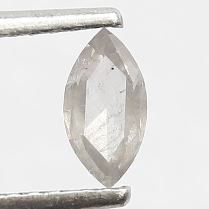 0.28 CT Milky White Color Diamond Conflict Free 6 MM Marquise Shape Loose Natural Salt and Pepper Diamond Proposal Ring